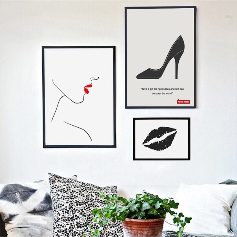 Makeup Lips  - Canvas Wall Art Painting | Bowlift