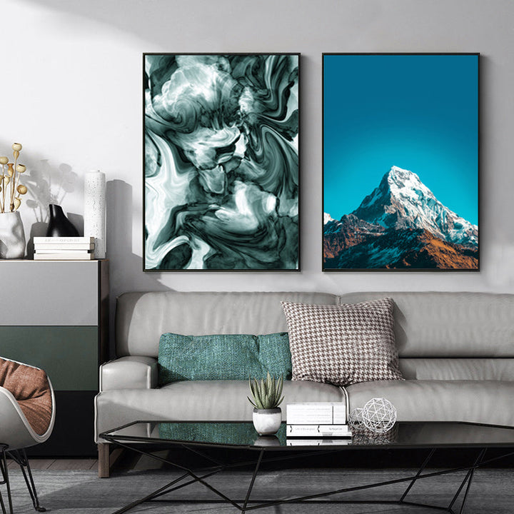 Modern Nordic Mountain Scenery - Canvas Wall Art Painting | Bowlift