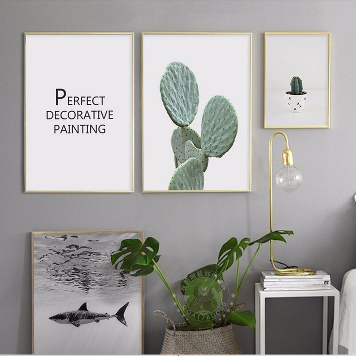 Shark Cactus - Canvas Wall Art Painting | Bowlift