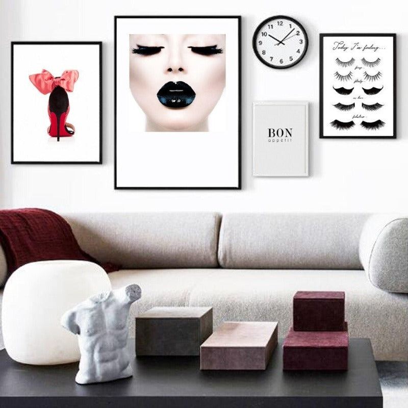 Fashion Makeup Girl Decorative - Canvas Wall Art Painting | Bowlift