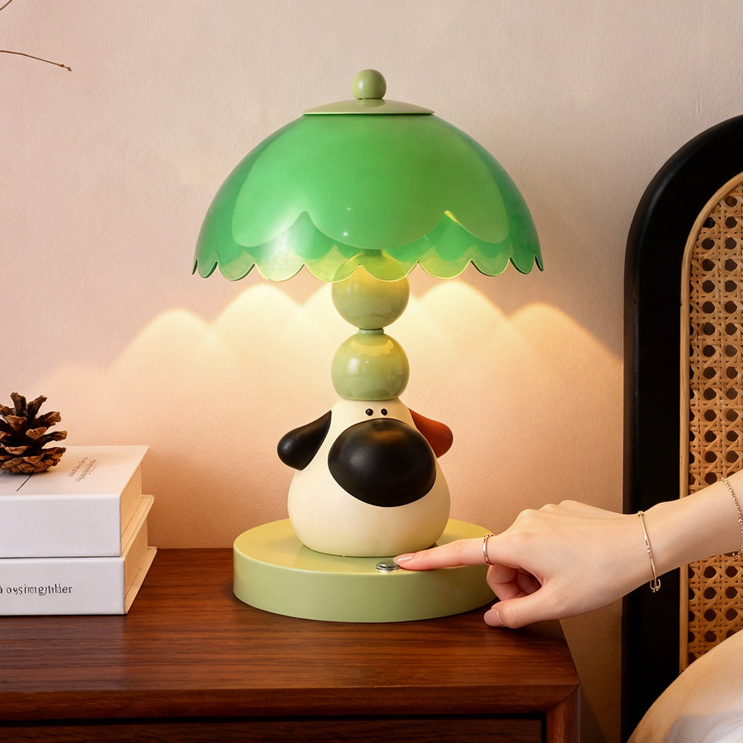 Dog-shaped table lamp with touch control