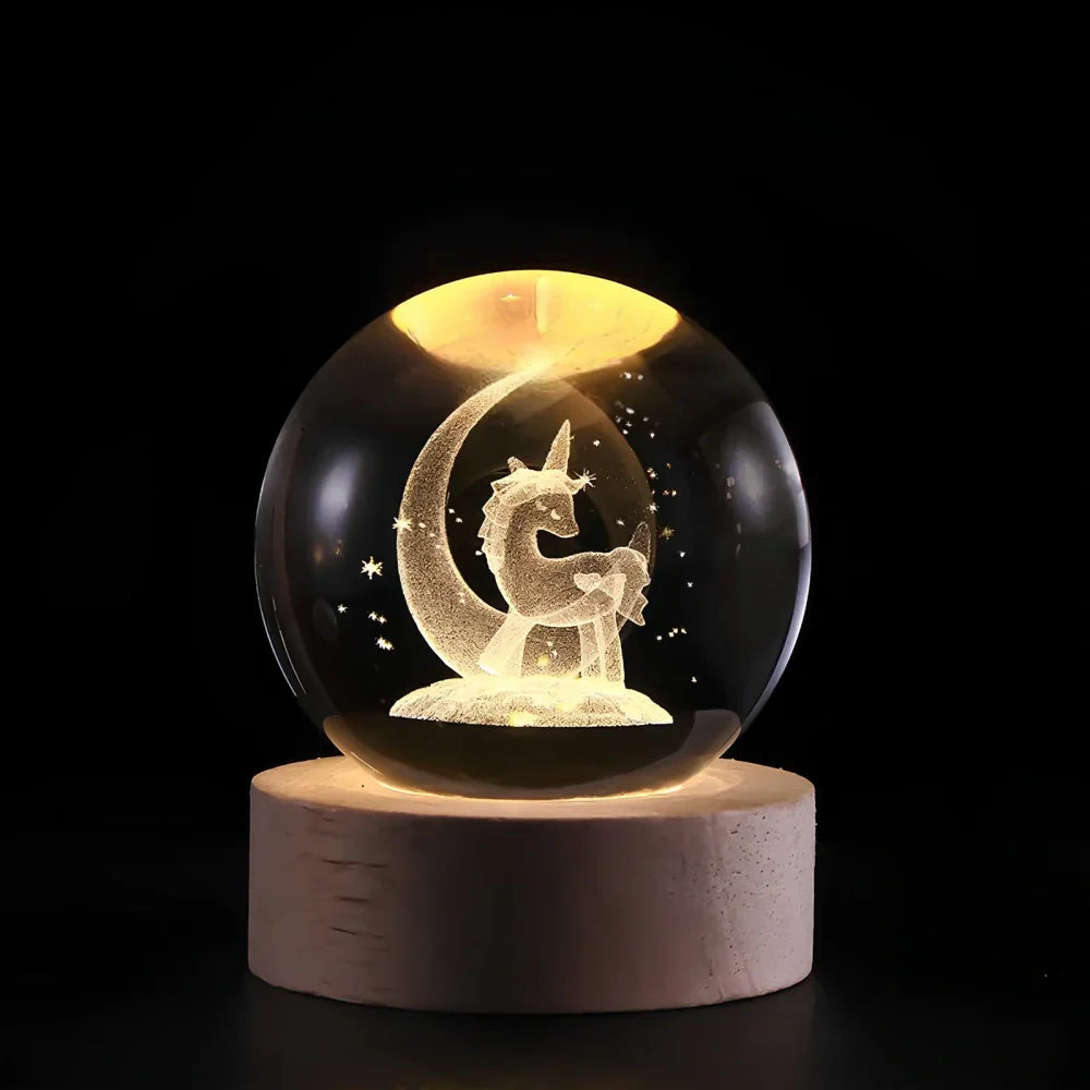 3D Engraved Crystal Sphere - Celestia | Bowlift
