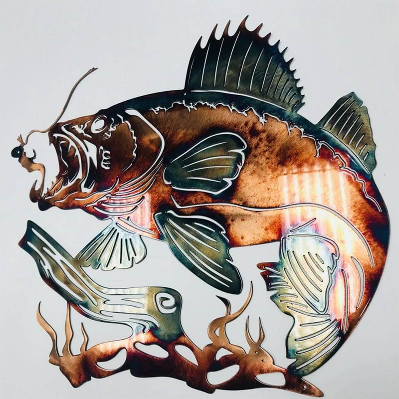 BowLift | Solo Mallard Hunting & Trout Fishing Scene Creative Metal Wall Art Craft