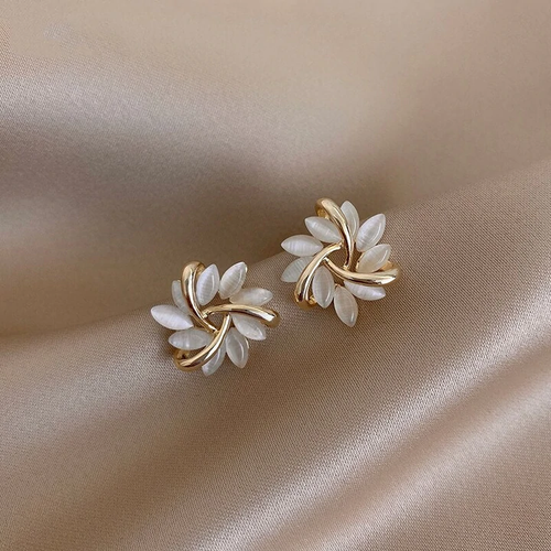 Chic Opal Floral Stud Earrings Bowlift