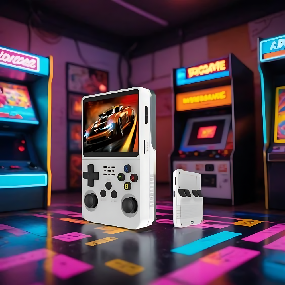 Retro Handheld Gaming Console with HD Screen & USB Charging Bowlift