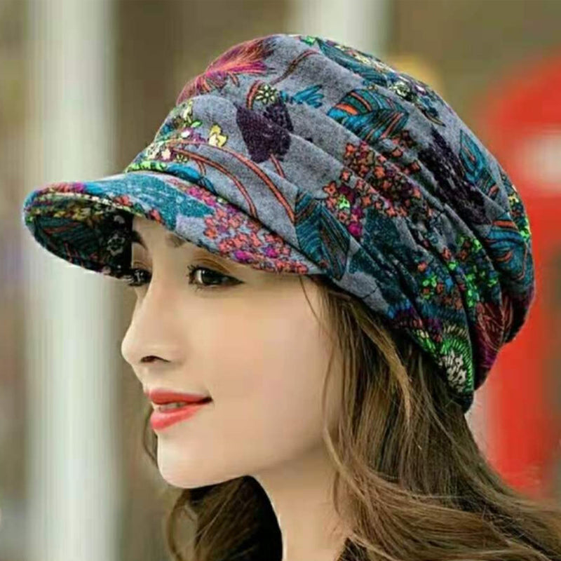 BowLift | Floral Pleated Short Brim Cap