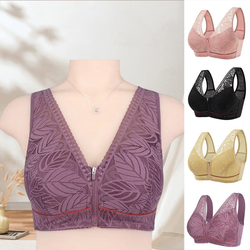 BowLift | Solid Color Lace Lingerie with Front Zipper