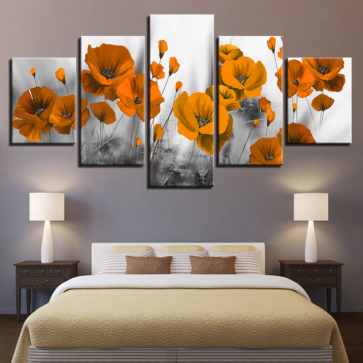 Melancholy Poppies 5 Piece - Canvas Wall Art Painting | Bowlift