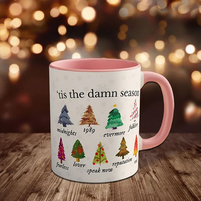 BowLift | Tis The Damn Season Christmas Mug - Music Albums as Christmas Trees