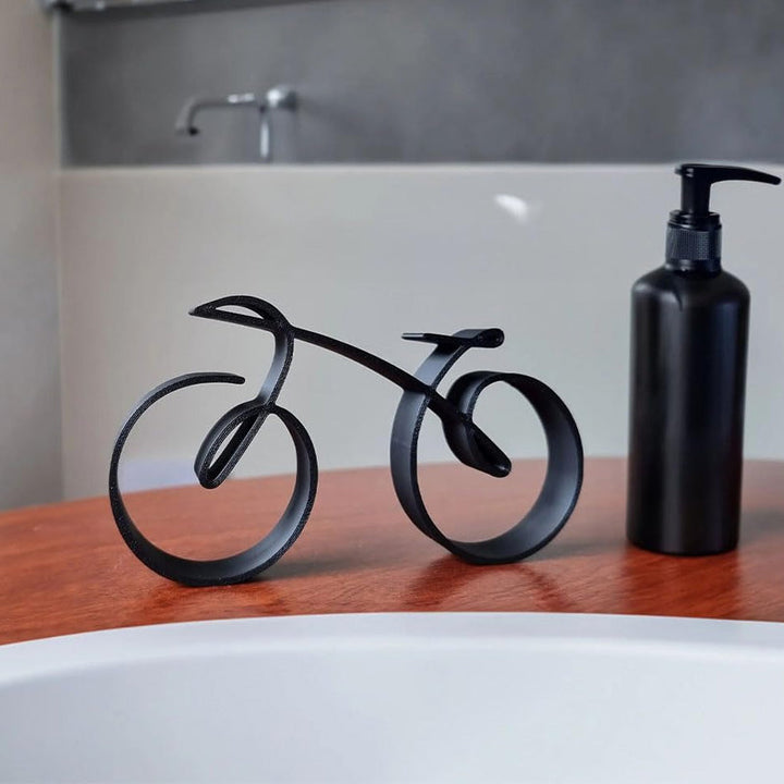 BowLift | Velaro Bike Sculpture | Minimalist Wire Frame Design | Iron Black | Gift Idea for Bike Lovers