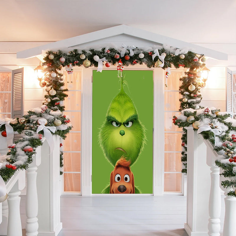 BowLift | Christmas Door Decoration | Fabric Door Cover | Washable & Reusable