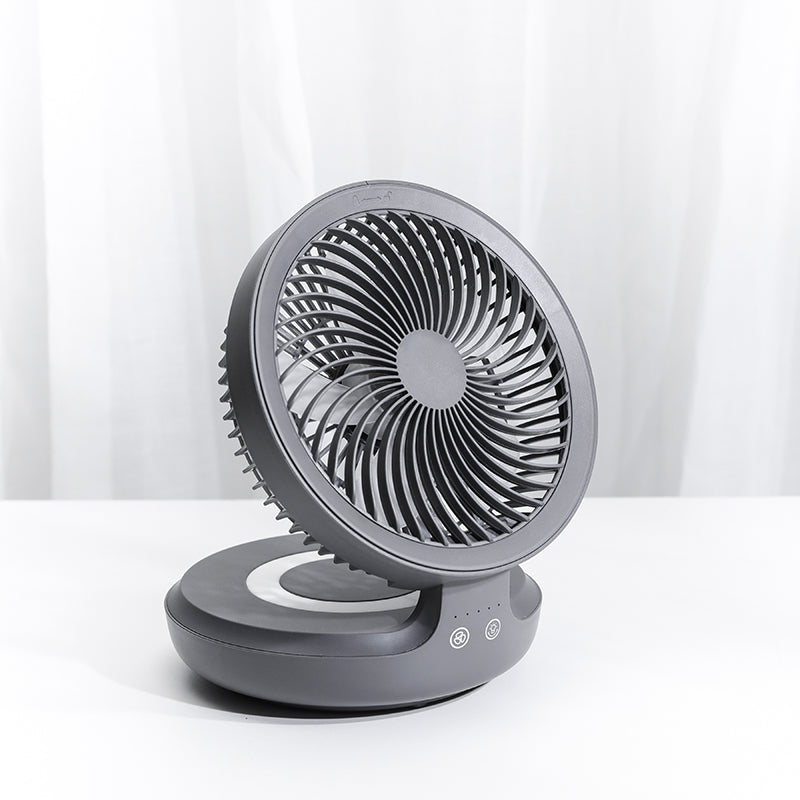 Rechargeable Foldable Desktop Fan, with Four Modes, Night Light and Adjustable Angle, for Study, Sleep, Work and Outdoors | Bowlift