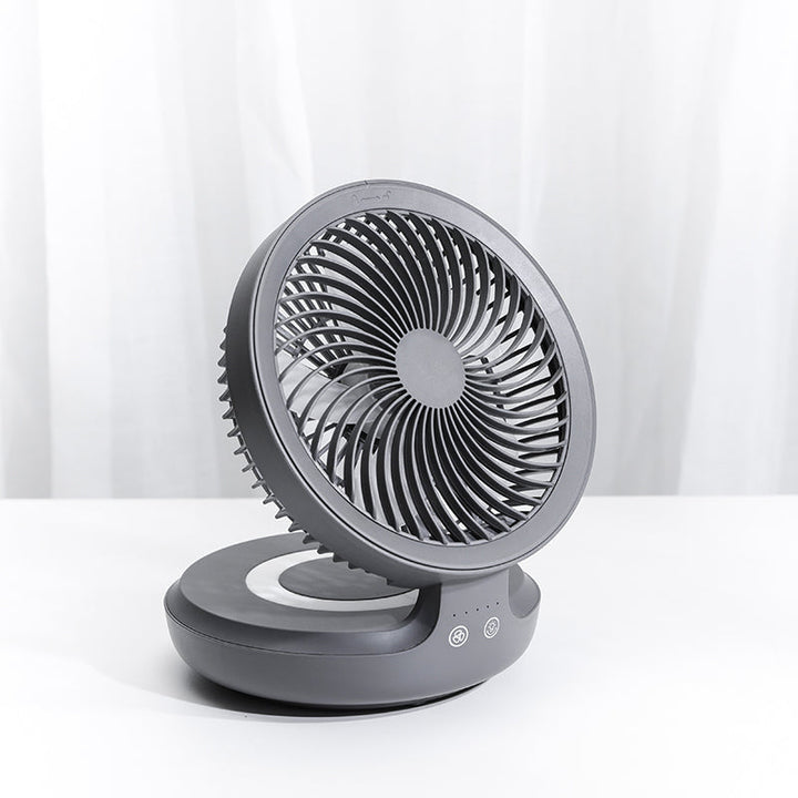 Rechargeable Foldable Desktop Fan, with Four Modes, Night Light and Adjustable Angle, for Study, Sleep, Work and Outdoors | Bowlift