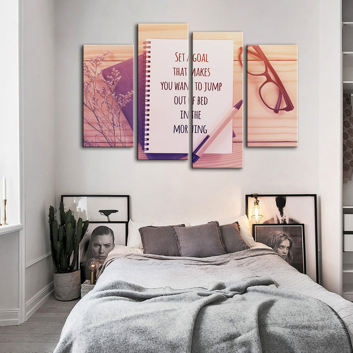 Set A Goal 4 Piece - Canvas Wall Art Painting | Bowlift