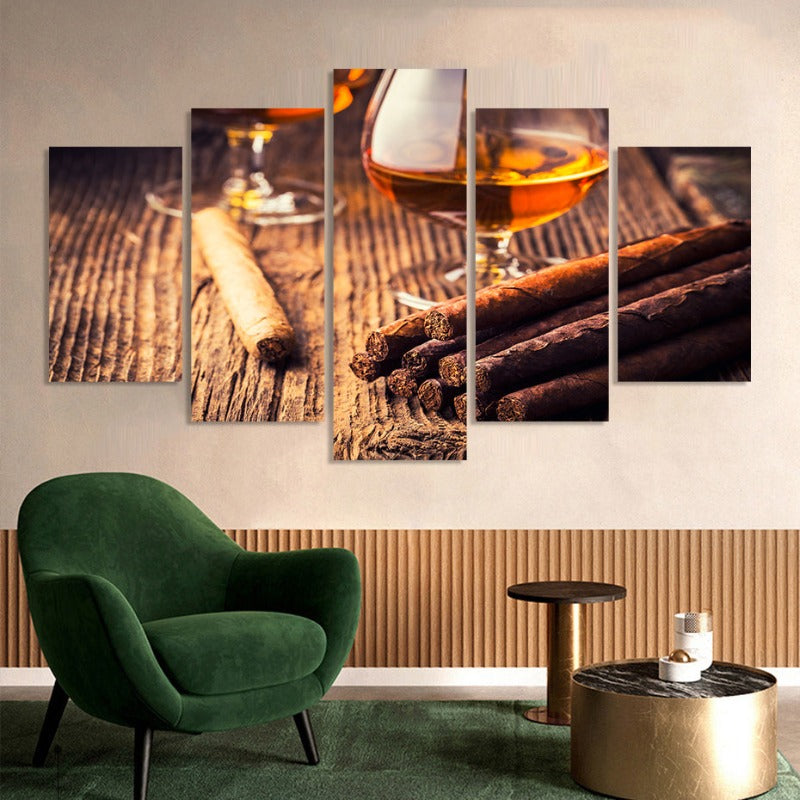 5 Piece Brown Modern Art - Canvas Wall Art Painting | Bowlift
