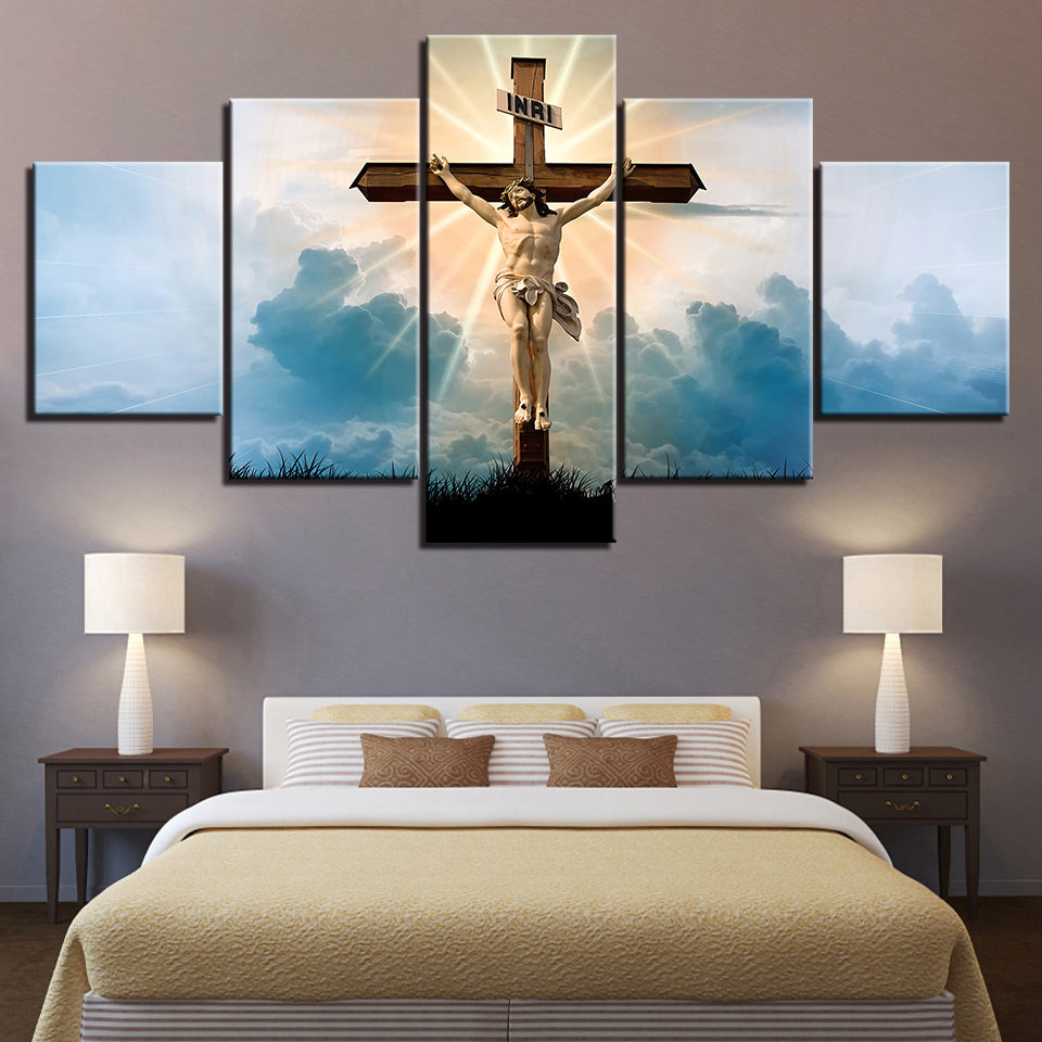 Jesus On The Cross - Canvas Wall Art Painting | Bowlift