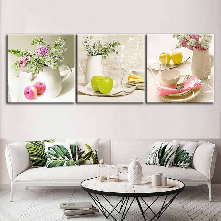 Fruit & Plates - Canvas Wall Art Painting | Bowlift