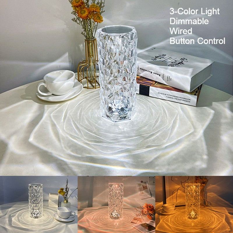 BowLift | Decorative Crystal Rose Table Lamp, with Color Changing & Dimmable Design, for Living Room, Bedroom & More