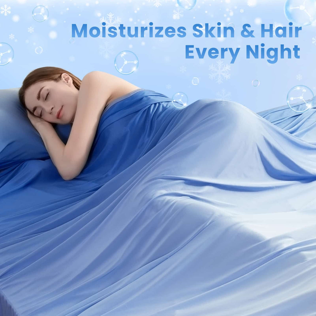 Q-Max > 0.5 Gradient Blue Cooling Blanket – Double-Sided, Breathable & Machine Washable | Bowlift