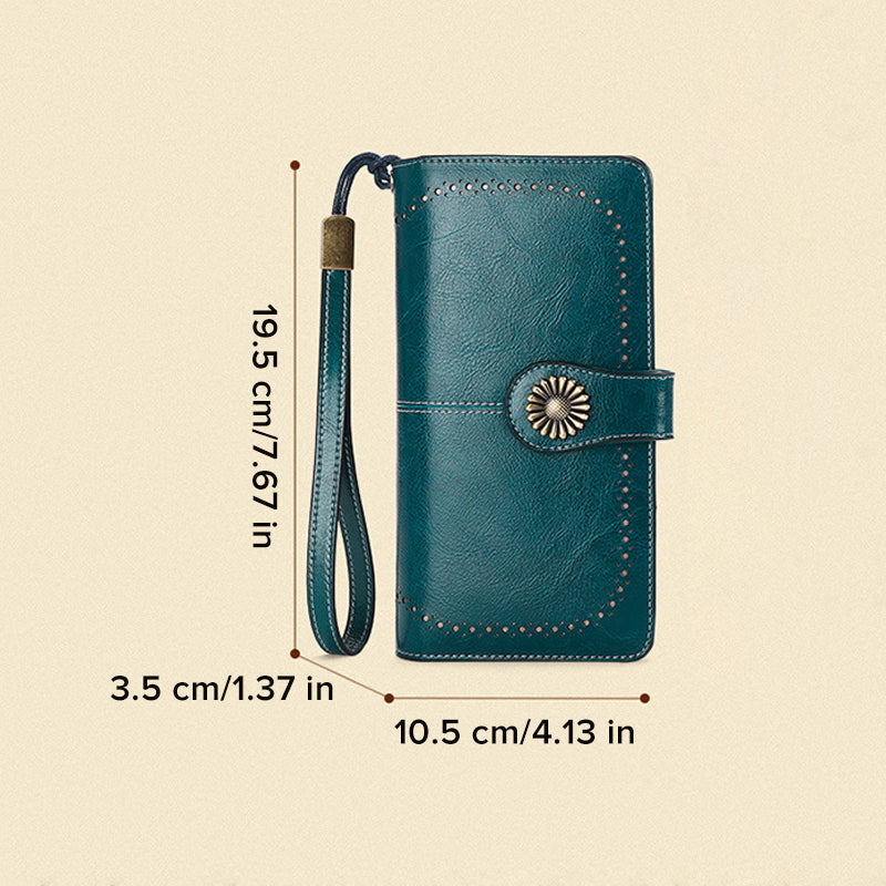 Retro long wallet with large capacity | Bowlift