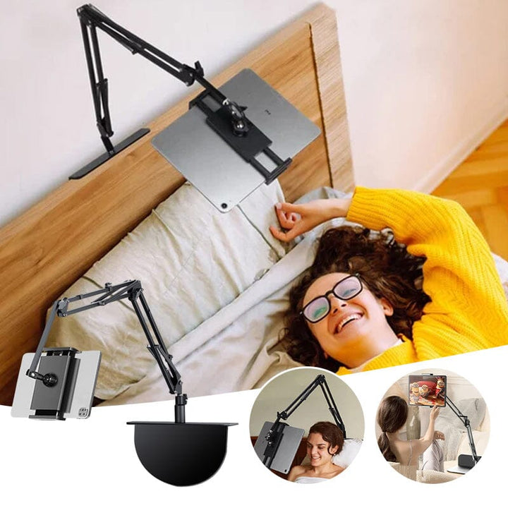 Hidden, extendable table tablet and phone holder | Bowlift