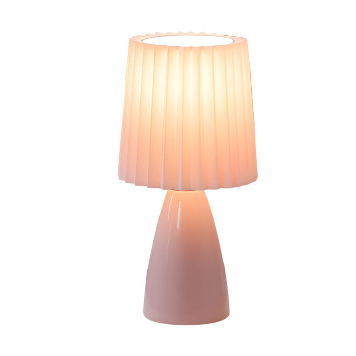 BowLift | Dimmable Desk Lamp | Glass Base with USB Port for Adjustable Lighting in Home Office or Study | Pink Shade Lamp