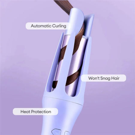 BowLift | 2 in 1 Rotating Ceramic Curling Wand, 1.26 in Automatic Hair Curler