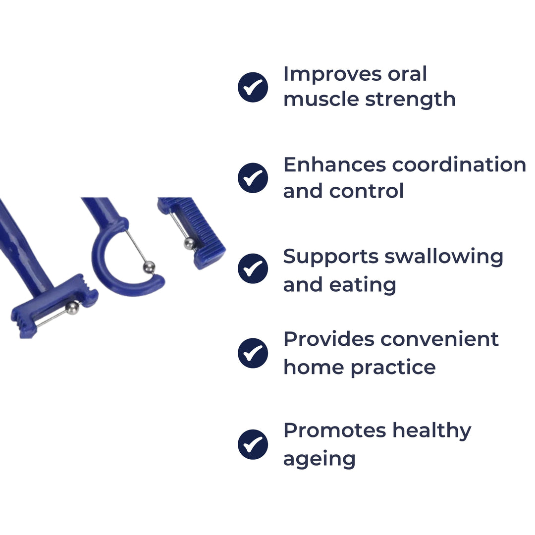 3-Piece Tongue Tip Exerciser – Non-Slip Handle – Improves Speech & Swallowing Control Bowlift