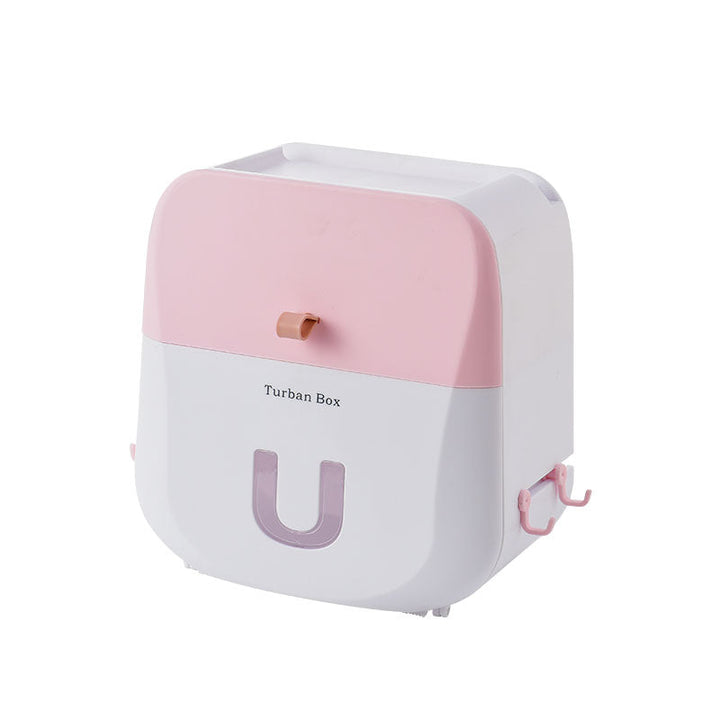 BowLift | Waterproof & Punch-free Toilet Paper Storage Box & Shelf with Double-layer Design, Strong Bearing Capacity, One-click Opening and Hook