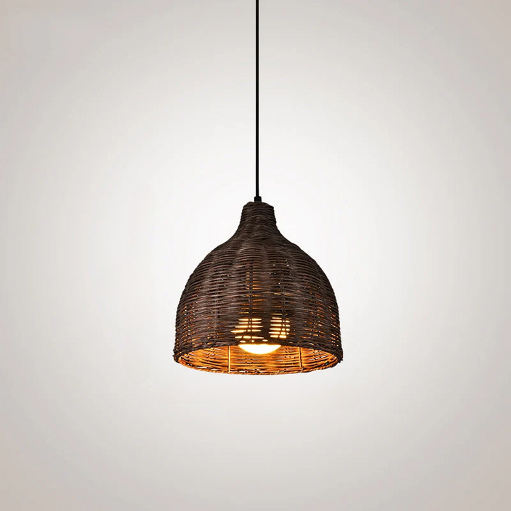 NatureGlow Pendant Lamp - Woven Reed and Bamboo Lighting | Bowlift