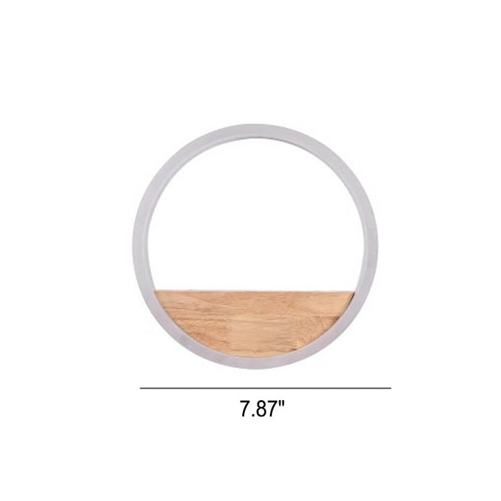 BowLift | Lumoshelf LED Wall Light | Solid Wood with Shelf | Round Wall Lamp | Warm & White Light