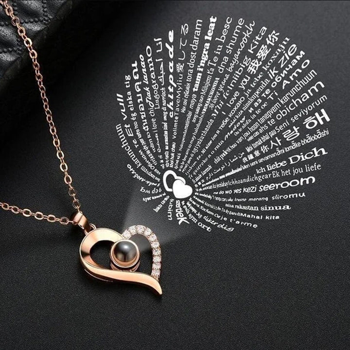 BowLift | I love you Roses Bloom Necklace in 100 languages gift set