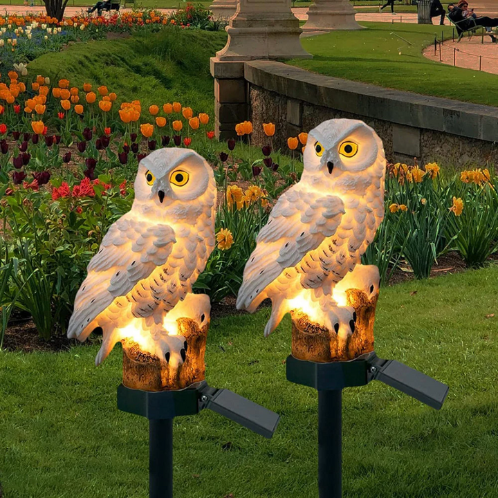 Solar Garden Lamp Uilux – Wireless Outdoor Lamp powered by Solar Energy with Owl Design | Bowlift