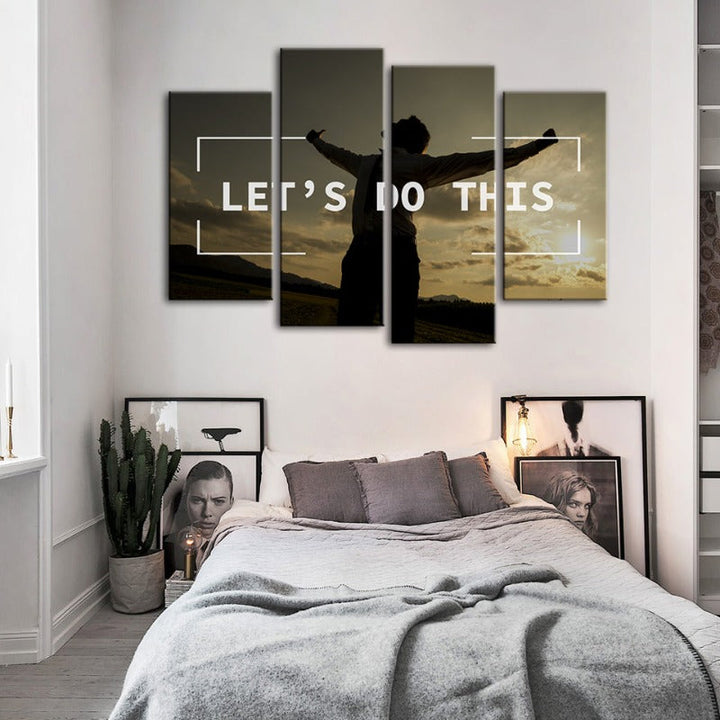 4 Piece Let's Do This - Canvas Wall Art Painting | Bowlift