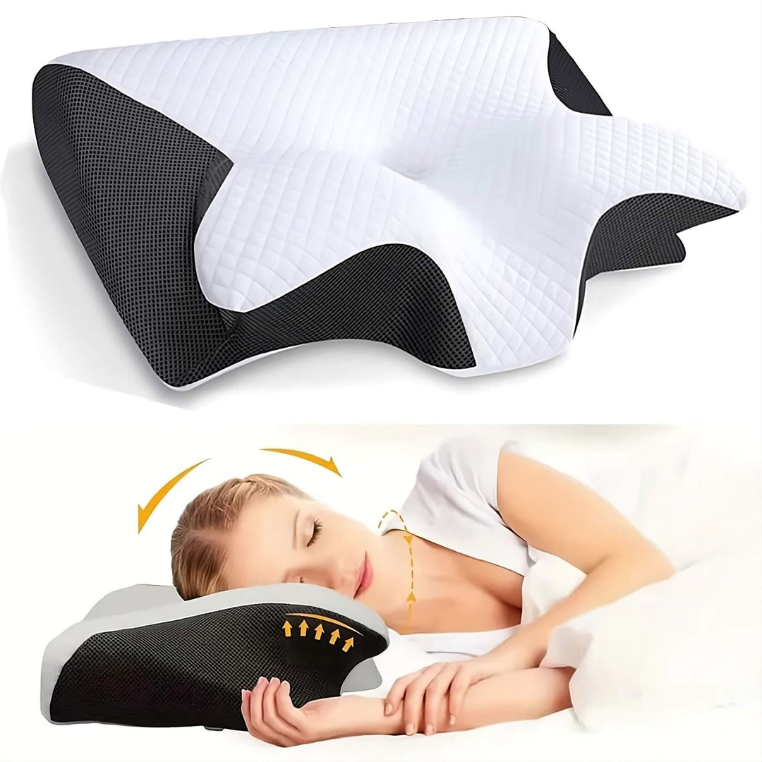 RelaxNeck Ergonomic Memory Foam Pillow – Support for Neck and Back | Bowlift