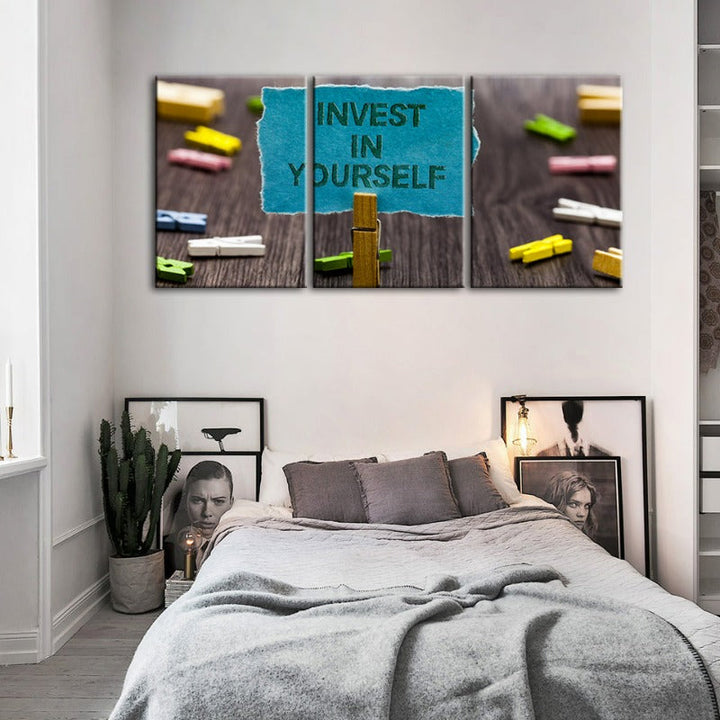 Invest In Yourself-Canvas Wall Art Painting 3 Pieces | Bowlift