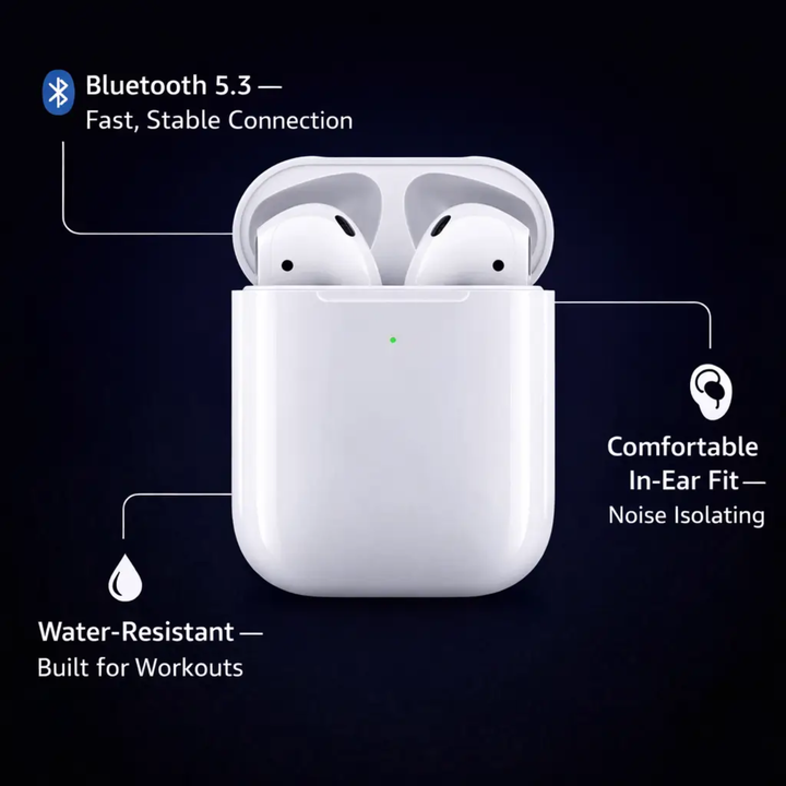 BowLift | 2nd Generation Wireless Earbuds with Charging Case - Affordable Bluetooth Earphones for iPhone
