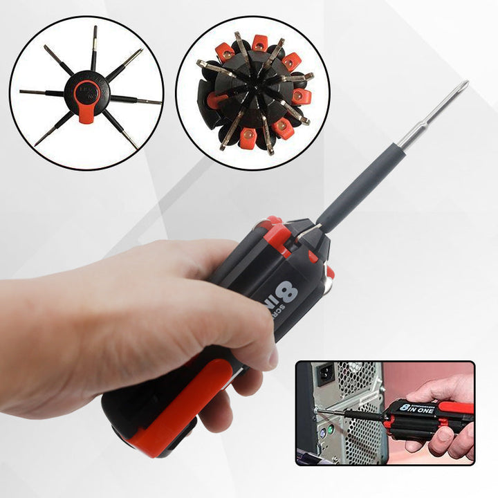 8-in-1-screwdriver with LED flashlight | Bowlift