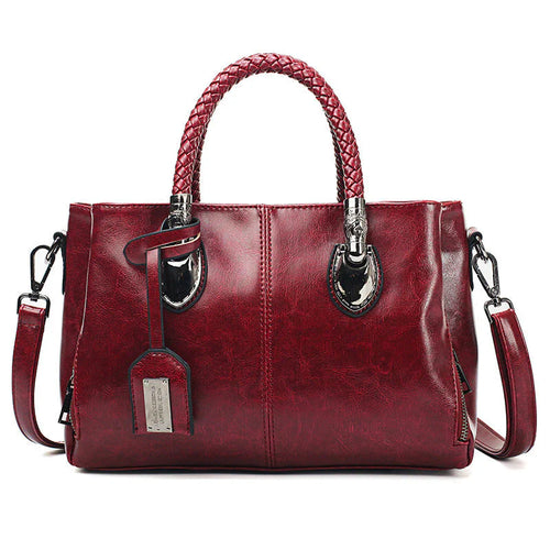 BowLift | New oil wax leather handbags Boston soft leather large tote bag