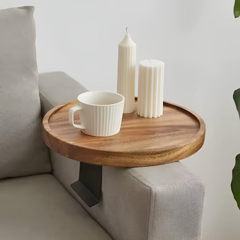 BowLift | Sofa Armrest Walnut Tray