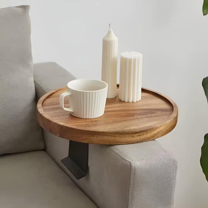 BowLift | Sofa Armrest Walnut Tray