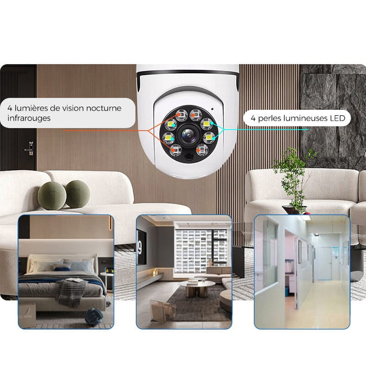 Wireless security camera without cables with light bulb | Bowlift