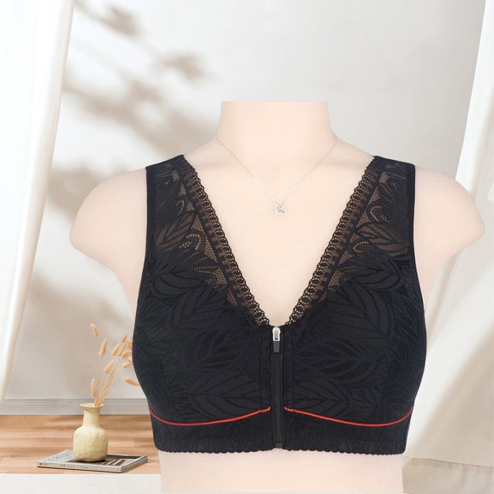 BowLift | Solid Color Lace Lingerie with Front Zipper