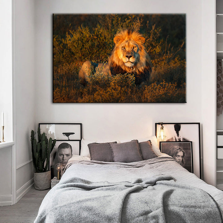 Divine Sunset Lion - Canvas Wall Art Painting | Bowlift