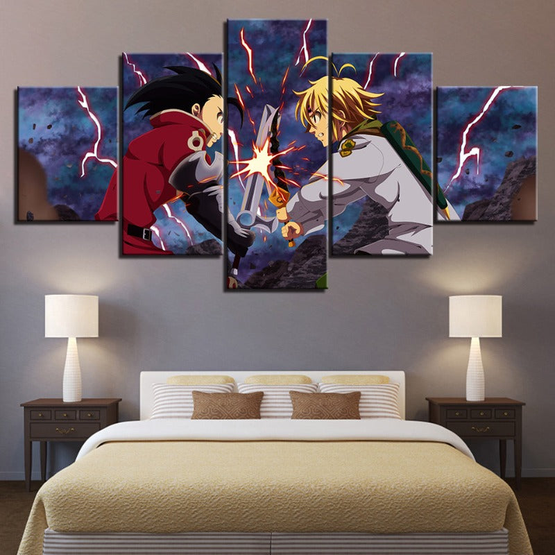 5 Piece The Seven Deadly Sins - Canvas Wall Art Painting | Bowlift