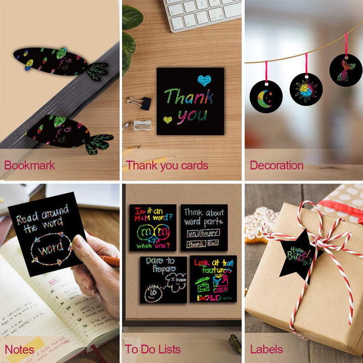 BowLift | 【100 sheets/1 set】DIY Rainbow Magic Scratch Paper Art Set