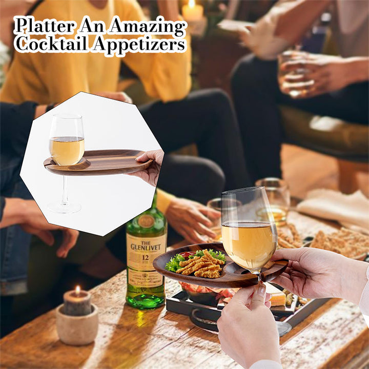 BowLift | Appetizer Plate with Wine Glass Holder
