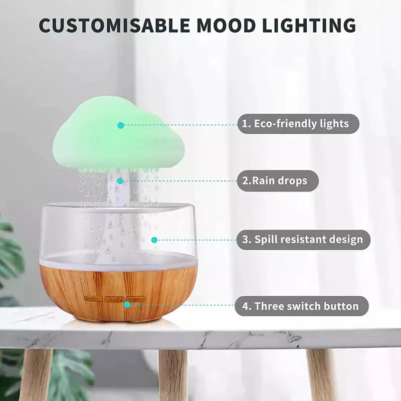 BowLift | Rain Cloud Mushroom Air Humidifier Night Lamp