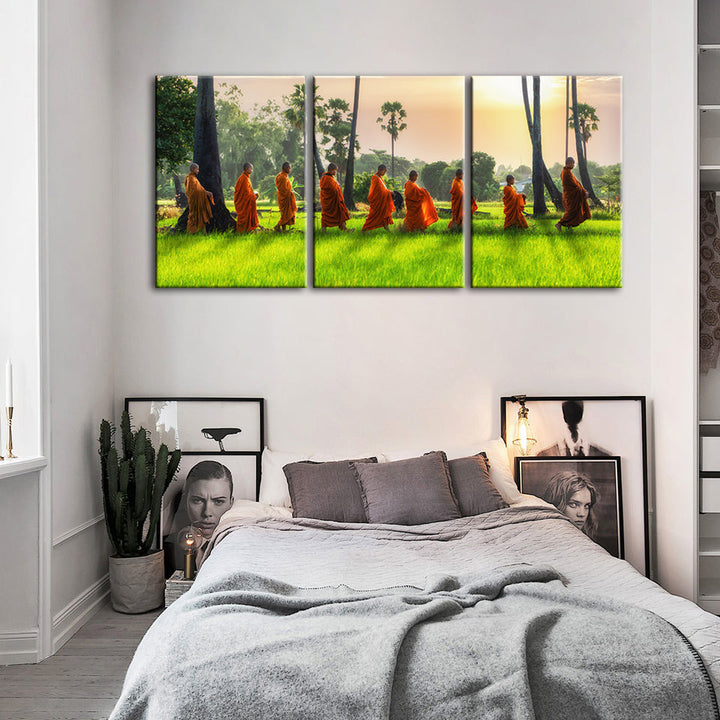Morning Walk 3 Piece - Canvas Wall Art Painting | Bowlift