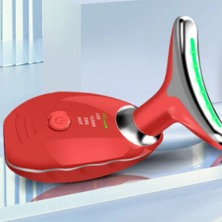 Anti-wrinkle facial tightening massager with LED light therapy for face and neck Bowlift